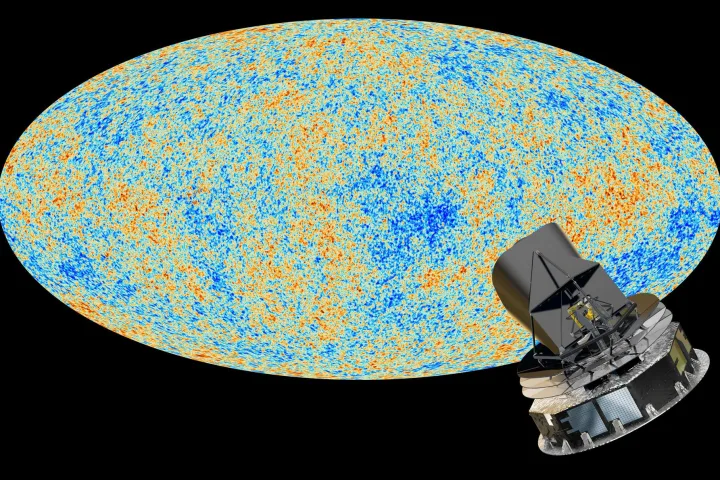 Mappa colorata della radiazione cosmica di fondo con le variazioni di temperatura dell'universo primordiale