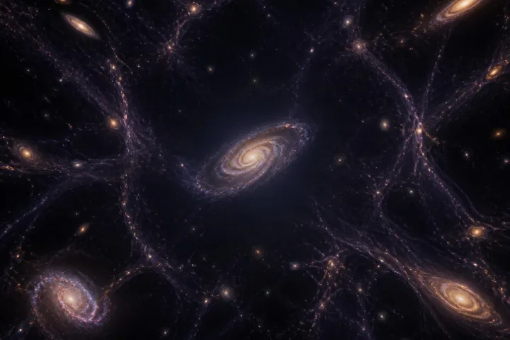 Rappresentazione scientifica dell'espansione accelerata dell'universo causata dall'energia oscura