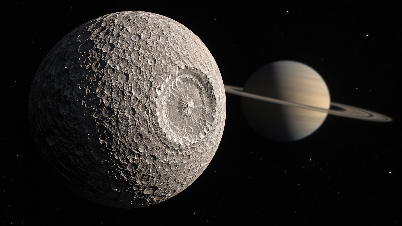 Mimas, la luna di Saturno che sembra la Morte Nera